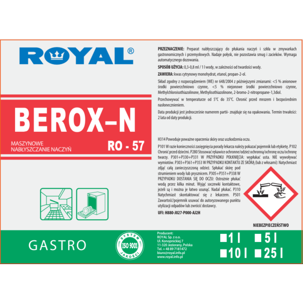 Etykieta produktu